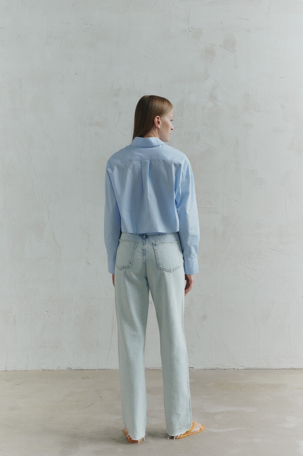 Short blue shirt